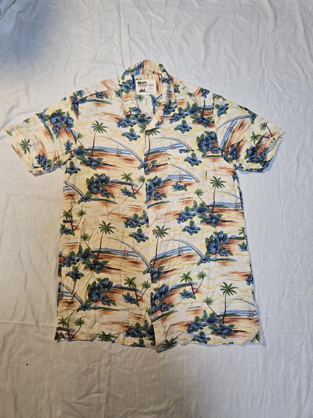 Tommy Bahama Men's Blue Floral Short-Sleeve Camp Shirt